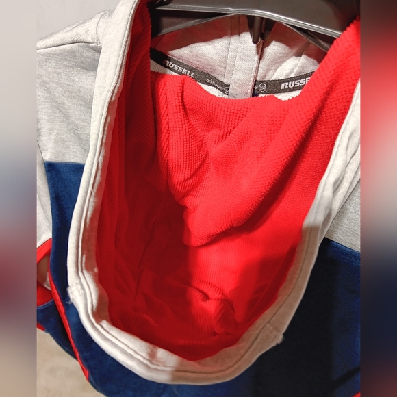 Russell Boy's EUC Zippered Jacket, Dri-Power 360, Size XXL (18), Navy Red & Gray - Picture 10 of 13